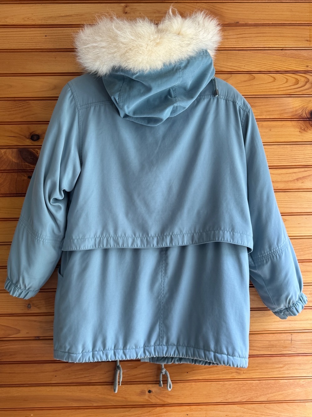 Vintage 80s Après Ski Parka S Petite Fox Fur Hood Retro Winter Coat - Picture 2 of 16
